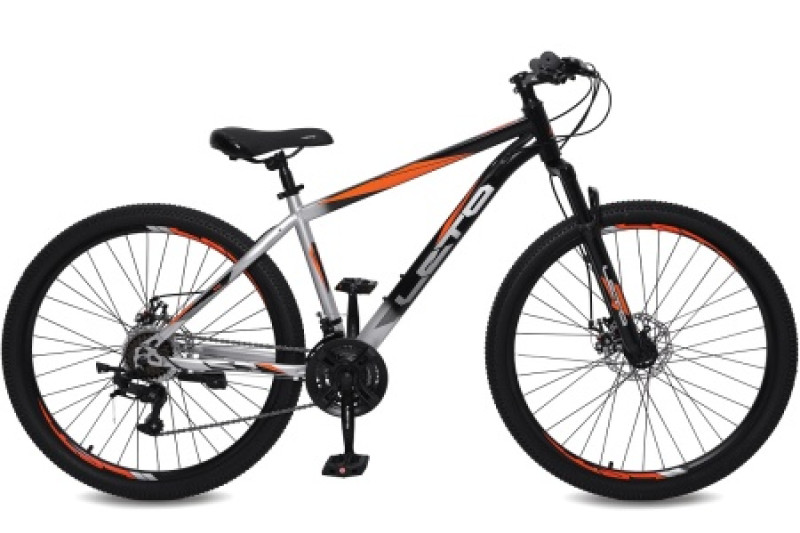 Велосипед 27,5" LETO FOX, сталь, рама 17", 21-ск, черный/серебристый