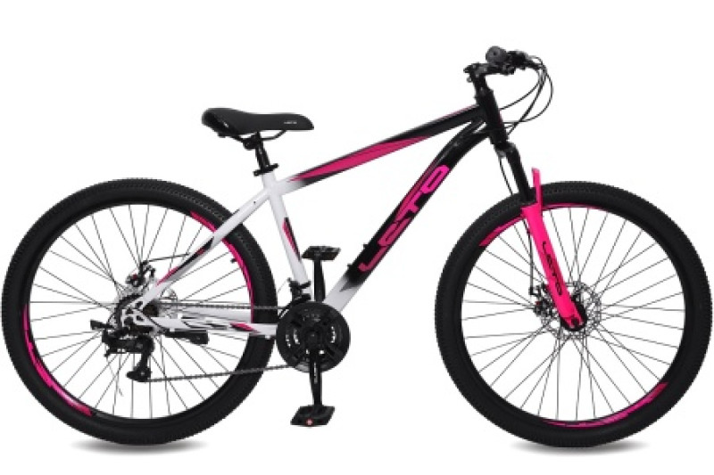 Велосипед 27,5" LETO FOX, сталь, рама 17", 21-ск, черный/розовый
