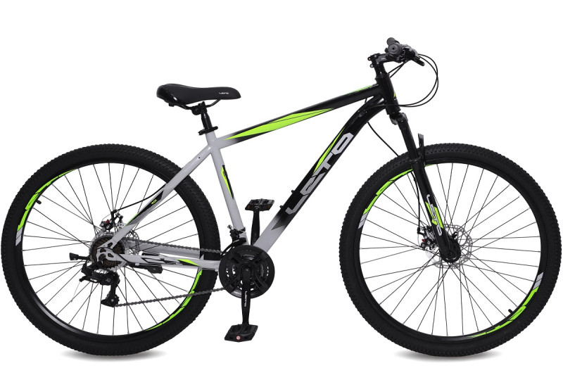 Велосипед 29" LETO FOX, сталь, рама 19", 21-ск, черный/серый