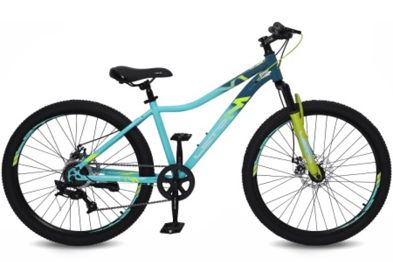 Велосипед 26" LETO ALMA, сталь, рама 15", 7-ск, голубой/серый