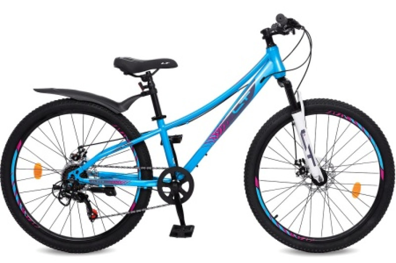 Велосипед 26" LTBIKE ALPHA, сталь, рама 12", 7-ск, голубой