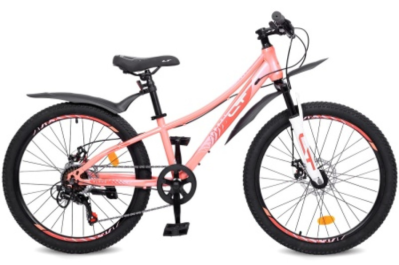 Велосипед 24" LTBIKE ALPHA, сталь, рама 11", 7-ск, коралловый