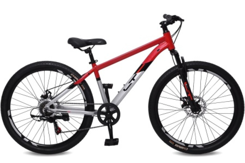 Велосипед 26" LTBIKE BULLET, алюминий, рама 15", 7-ск, диск, серебристый/красный